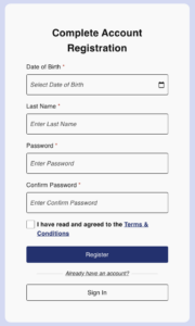patient portal complete registration